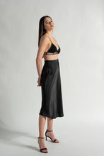 Load image into Gallery viewer, Slip Skirt - As You Wish Boutique black slip skirt champagne slip skirt black midi skirt silver midi skirt black midi slip skirt silver midi slip skirt champagne midi slip skirt black satin slip skirt silver satin slip skirt champagne satin slip skirt