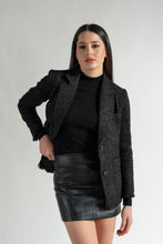 Load image into Gallery viewer, Party Blazer - As You Wish Boutique black blazer black party blazer tweed blazer black tweed blazer