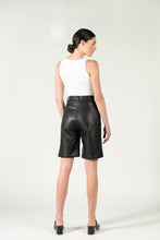 Load image into Gallery viewer, Leather Bermuda Shorts - As You Wish Boutique leather shorts black leather shorts black long shorts leather long shorts black leather bermuda shorts black bermuda shorts