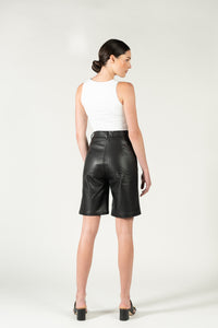 Leather Bermuda Shorts - As You Wish Boutique leather shorts black leather shorts black long shorts leather long shorts black leather bermuda shorts black bermuda shorts