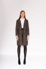 Load image into Gallery viewer, Houndstooth Coat - As You Wish Boutique houndstooth coat houndstooth pattern fall spring coat midi coat brown houndstooth coat 