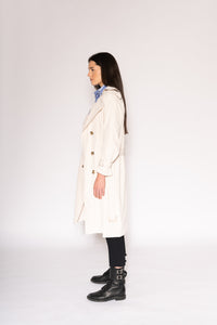 Split Back Trench - As You Wish Boutique back button back split trench coat light blue trench coat ivory trench coat beige trench coat white trench coat fall spring coat