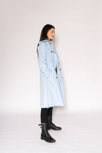 Split Back Trench - As You Wish Boutique back button back split trench coat light blue trench coat ivory trench coat beige trench coat white trench coat fall spring coat