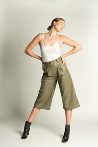 Olive Trousers - As You Wish Boutique leather pants leather trousers olive leather pants olive leather trousers wide leg leather pants wide leg leather trousers