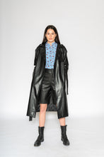 Load image into Gallery viewer, Black Leather Trench - As You Wish Boutique leather trench coat black leather trench coat fall spring coat 